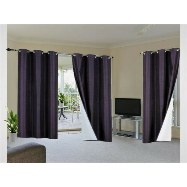 2PC NOA Foam Lined 100% Heavy Thick Blackout Grommet Window Curtain Panels 108" 2PC NOA Foam Lined 100% Heavy Thick Blackout Grommet Window Curtain Panels 108"